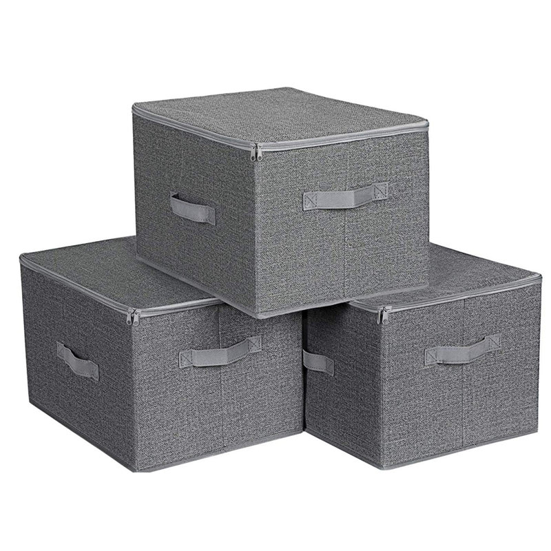 Rebrilliant Zippered Storage Wrapping Fabric Box Set Wayfair